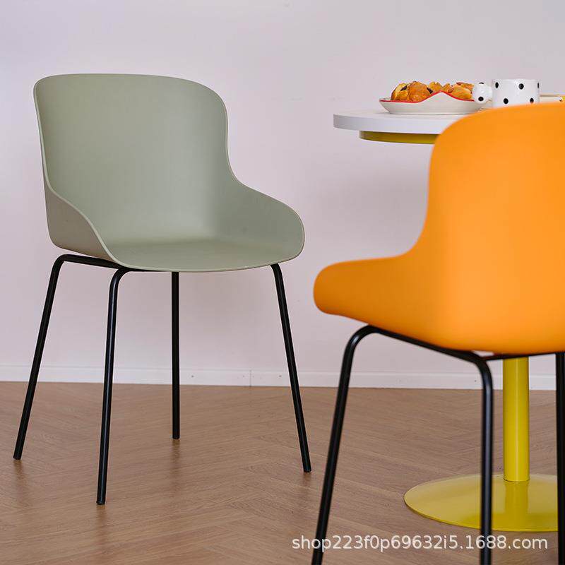 北欧椅子创意简约现代靠背时尚餐椅家用铁艺凳子网红咖啡厅休闲椅