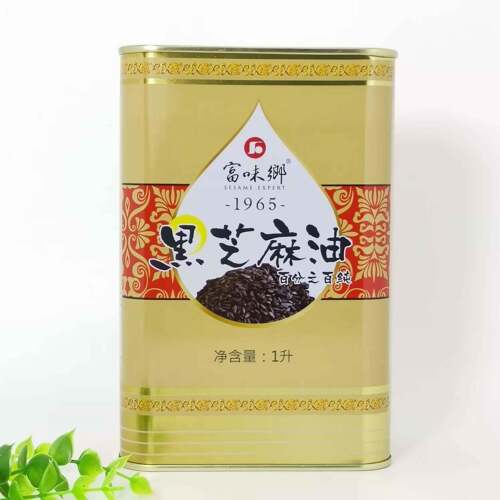 富味乡黑麻油富味香纯正黑芝麻油lL台湾料理月子餐等料理芝麻香油