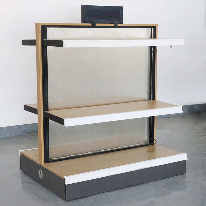 超市钢木货架展示架钢木置物架四川厂家批发小家电展示架