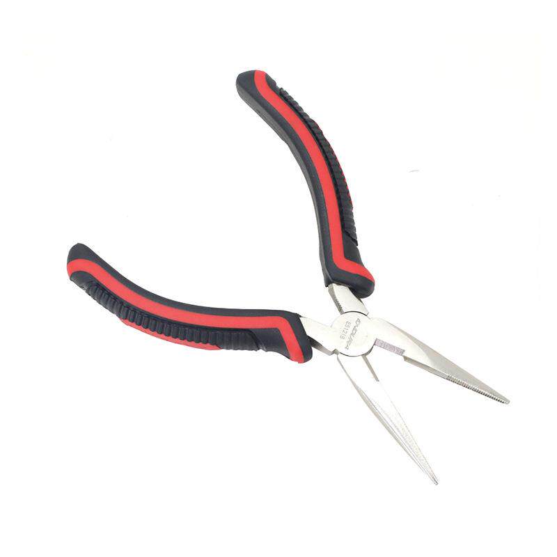 力易得E5121B双色柄美式6英寸尖嘴钳小平口钳珠宝钳子钢丝不锈钢