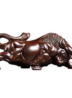 红花梨木雕牛十二生肖木牛运势如虹摆件家居客厅办公装饰开业送礼