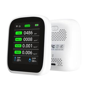 涂鸦WlFl8合1空气质量监测仪CO2 HCHO PM2.5测试仪二氧化碳检测仪