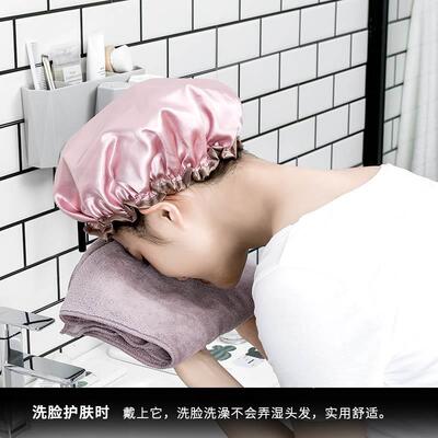 防水浴帽头套干发帽印花厨房女生water proof hair shower cap