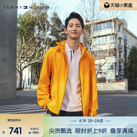 条纹镶边Tommy24春夏男弹力珠地网眼拼色袖口修身POLO衫36032