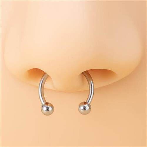 9pcs Hoop Earrings Smiley Nose Ring Septum Real Piercing Bar