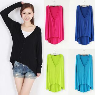 neck thin cardigan sleeved shawl short button Long coat