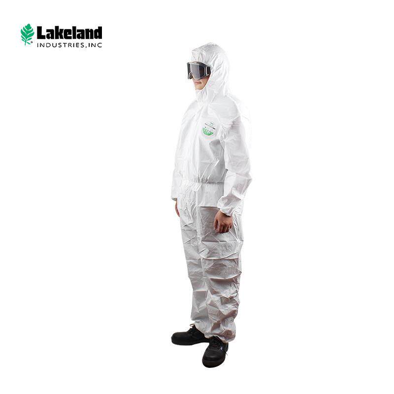雷克兰防护服带帽连体防静电防飞沫防液体飞溅防化耐酸碱隔离衣