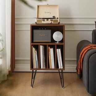 实木黑胶唱片机柜功放柜音响机柜杂志展示柜沙发边柜角柜置物柜子