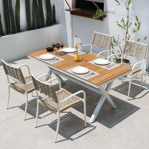 北欧户外桌椅阳台露天庭院花园室外休闲藤椅咖啡厅网红三件套组合