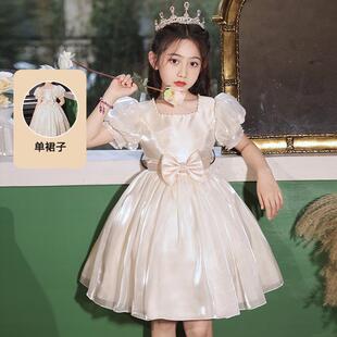 女童白色公主裙夏装儿童裙子小女孩花童礼服幼儿园毕业典礼演出服