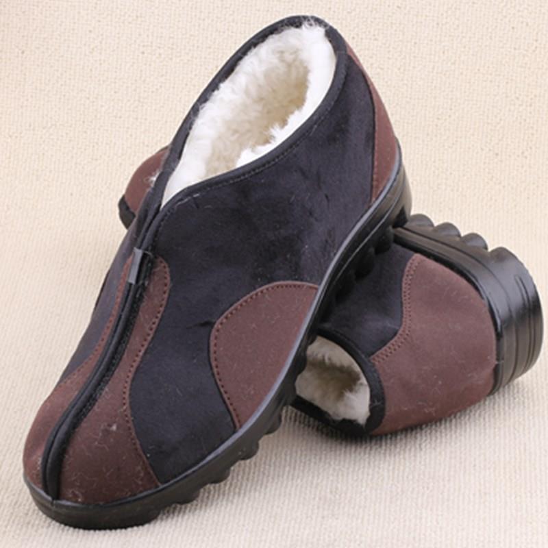 正品老头鞋季冬高帮加厚防滑男布棉鞋老北京鞋加绒羊毛保暖爷爷纯