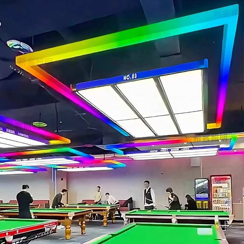 新款3D发光台球桌球氛围灯 亚克变色变光幻彩灯游乐电竟模块LED灯