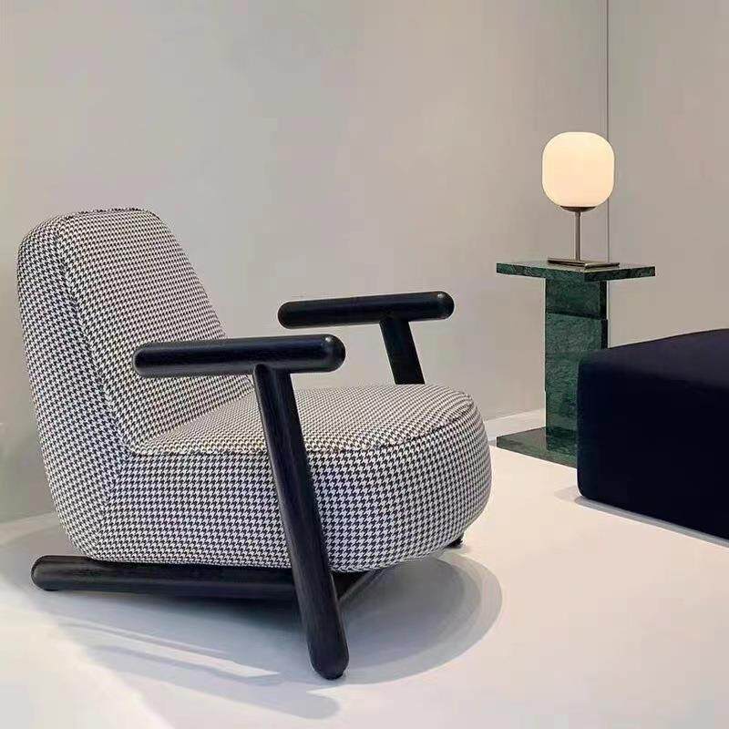 意式极沙简雪橇椅客厅JYX001阳台计师实木白蜡木扶手椅千设鸟人格