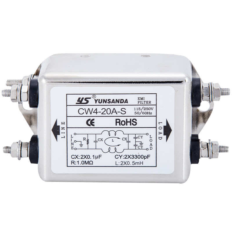 YUNSANDA电源净化器emi滤波器220v单相交流CW4-10A-S螺栓滤波电源