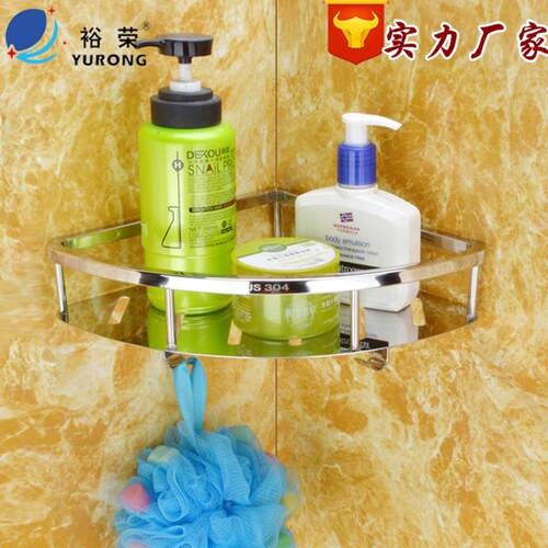 厂销304不锈钢卫生间三角置物架厕所转角架浴室卫浴五金挂件