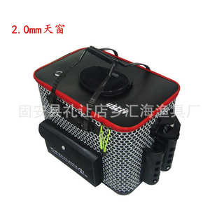 户外钓鱼用鱼桶折叠EVA2.0厚鱼桶渔户桶活鱼箱打水桶渔具包批发