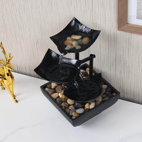 home decor流水摆件招财桌面喷泉工艺品电视柜流水喷泉风水摆件