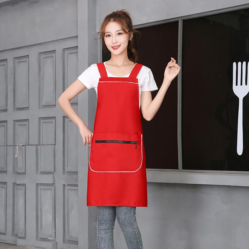 围裙定制logo做饭时尚工作服男士防水大口袋可印字女家用厨房围裙