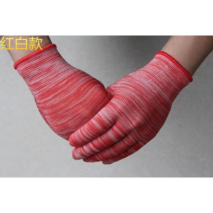 纯棉棉纱手套劳保耐磨防滑薄款12双装机械尼龙棉线白色工作一次性