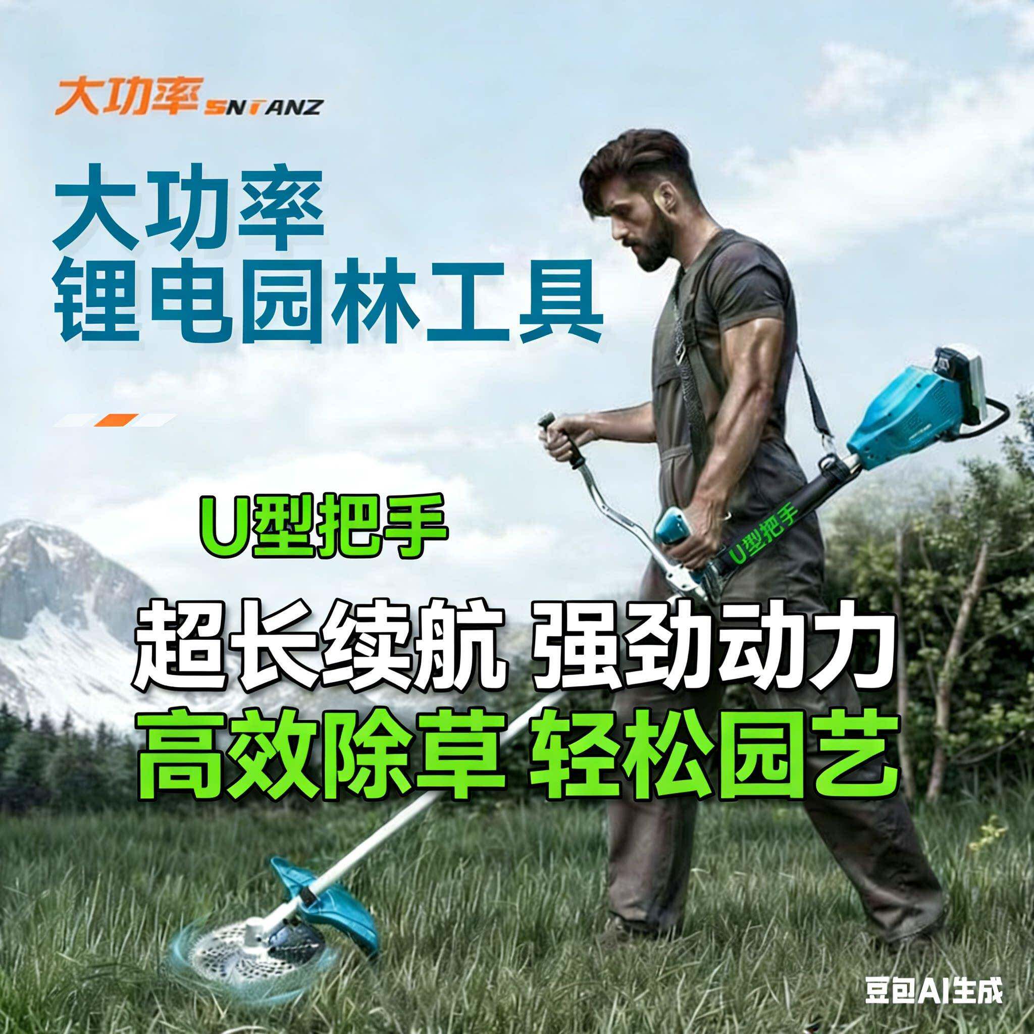 无刷电动割草机大功率背负式农用充电式多功能小型家用除草打草机