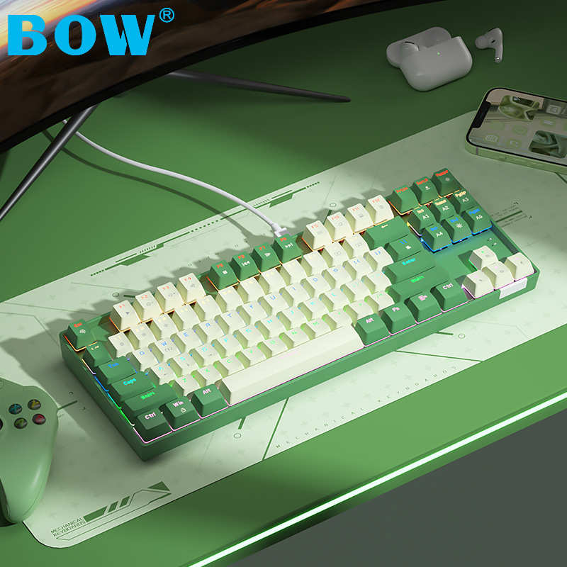 BOW机械键盘G87U全键插拔轴笔记本台式一体机通用电竞keyboard