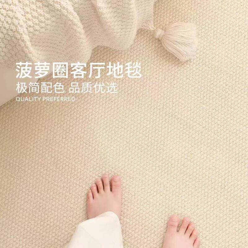 地毯客厅2025新款彷亚麻剑麻原木卧室家用榻榻米满铺纯色地垫免擦