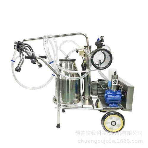 桶真空泵挤奶机25L不锈钢挤奶桶移动式挤奶机家用牛用挤奶机