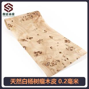 朗盛天然白杨树瘤木皮装饰装修翻新家具音箱酒店手工贴面实木木皮