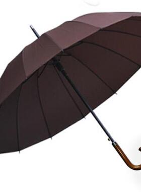 高档Qiutong实告木手柄男女1伞6骨晴动雨伞自长柄广伞定制商务抗