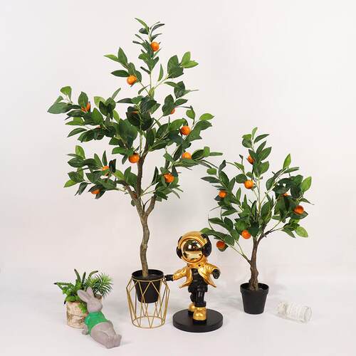 仿真植物果树桔子树盆栽假绿植造景盆栽假树居家客厅落地装饰盆景