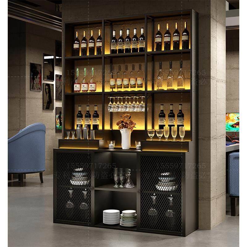 红酒柜展示架地板站立储藏柜酒柜酒柜酒架墙酒吧酒吧餐厅定制铁餐