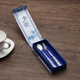 Porcelain Tableware Chinese Blue Souvenir White Gift set and