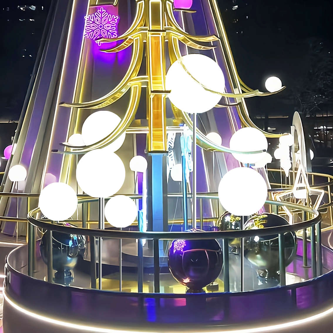 庭院景观立装饰灯光球户外草坪防水圆球发落地球形灯造景杆灯