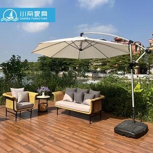 户外沙发防水室外餐厅卡座藤沙发庭院露台阳台休闲双人藤编沙发椅