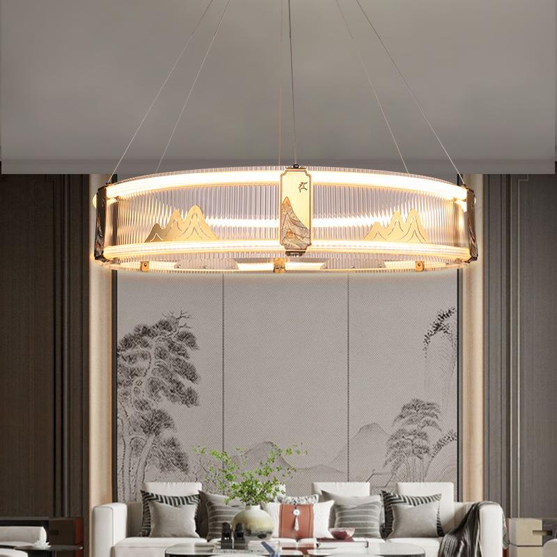 新中式吊灯客厅灯中国风大气餐厅卧室双层圆形创意设计师中山灯具