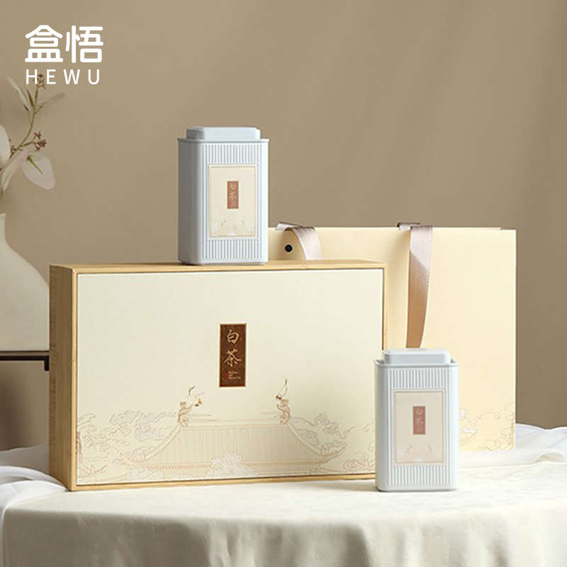 2025春茶新款安吉白茶茶叶包装盒空礼盒黄金芽2罐5罐装礼盒装空盒
