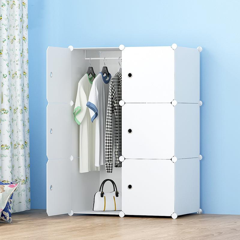 易衣柜料塑单成人衣简柜组装布艺衣橱卧室收LZJ纳约现简代经济型