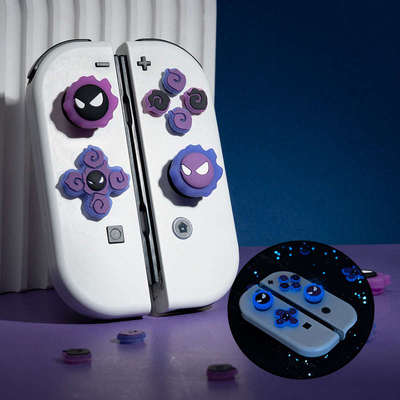 switch耿鬼摇杆帽夜光oled ns lite手柄joycon摇杆套十字按键贴