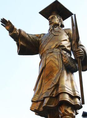 大禹人物雕塑玻璃纤维铸铜像定制大型广场公园户外园林景观大型装