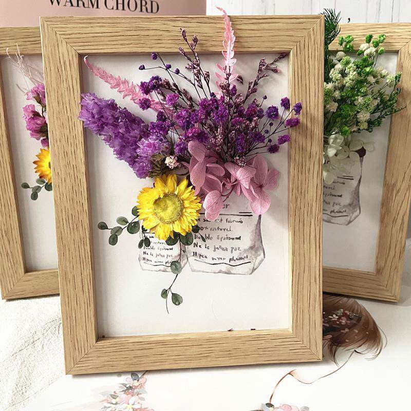 永生干花相框花立体手工贴画墙挂饰墙挂永生花材料家居装饰画材料