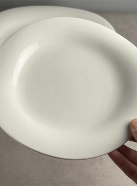 I Go Home Plate浅盘子不对称圆形陶瓷餐盘商业酒店设计白色餐具7