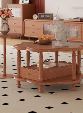 法式款复圆形实27194木茶几古电视柜组合客厅古风小中户型设计师