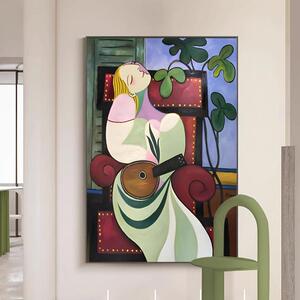 毕加索客厅房间装饰画抽象女人人物玄关艺术高端挂画世界名画小众