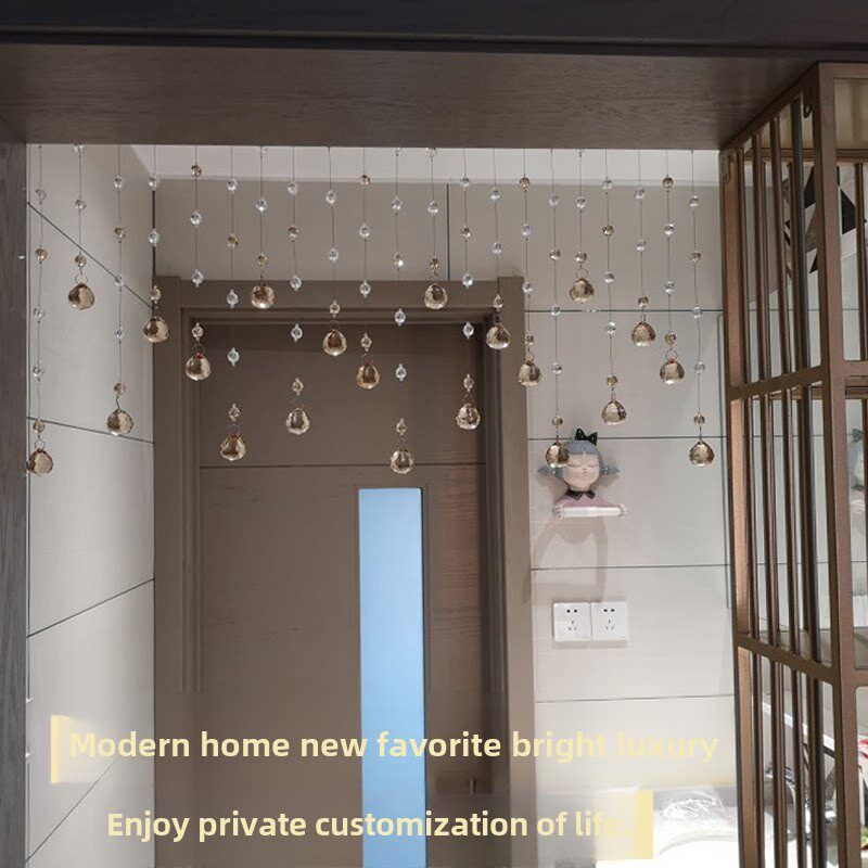 水晶珠帘门帘隔断打孔可达豪华新风格客厅家庭卧室窗帘装饰葫芦入