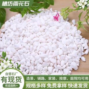 白色鹅卵石砾石雪花白汉白玉石园林庭院家装铺面造景小石头原石子