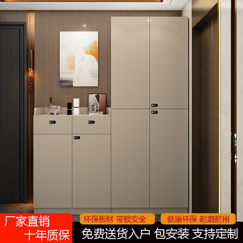 带锁鞋柜家用门口防盗密码锁电梯口楼道过道走廊收纳柜轻奢收纳柜