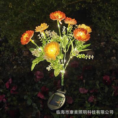 太阳能饰雪户莲花灯别外庭院装饰仿真花朵阳GCJ台花园墅装草坪灯