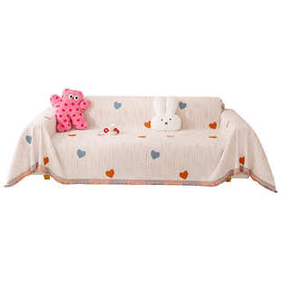 万能红猫沙发全沙发多巴胺巾沙发抓网粉色防包2025盖布新款可爱罩