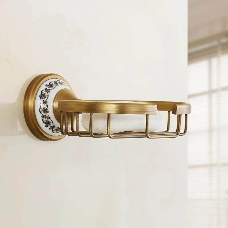 仿古青花瓷肥皂盒壁挂式卫生间香皂沥水盒家用肥皂架洗手台置物架