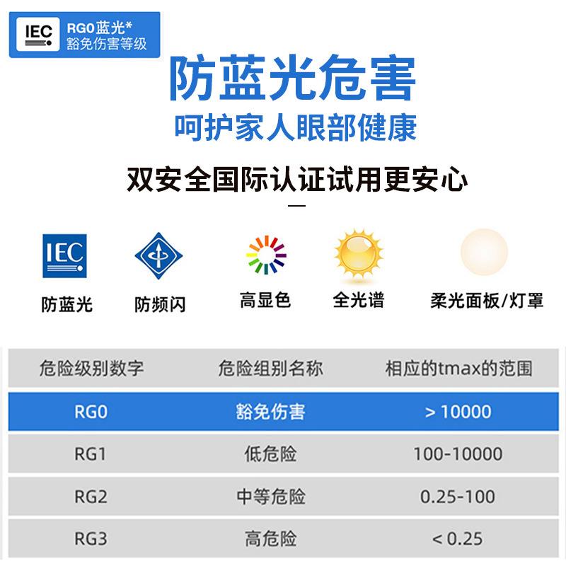胡桃木色90光卧顶室吸灯新中式灯圆形防蓝光谱超薄客全厅护眼主卧